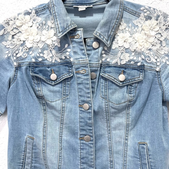 Westport Light Blue embellished boxy Denim Jacket XS - Picture 6 of 6